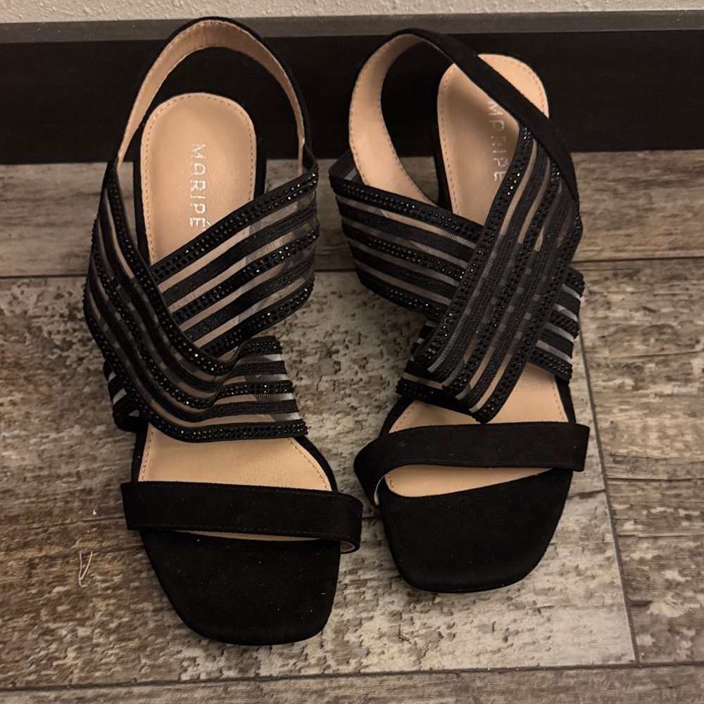 Maripe Black Strappy Heels